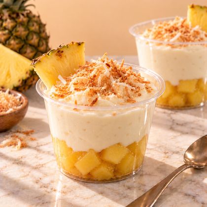 Piña colada en vaso, sin alcohol